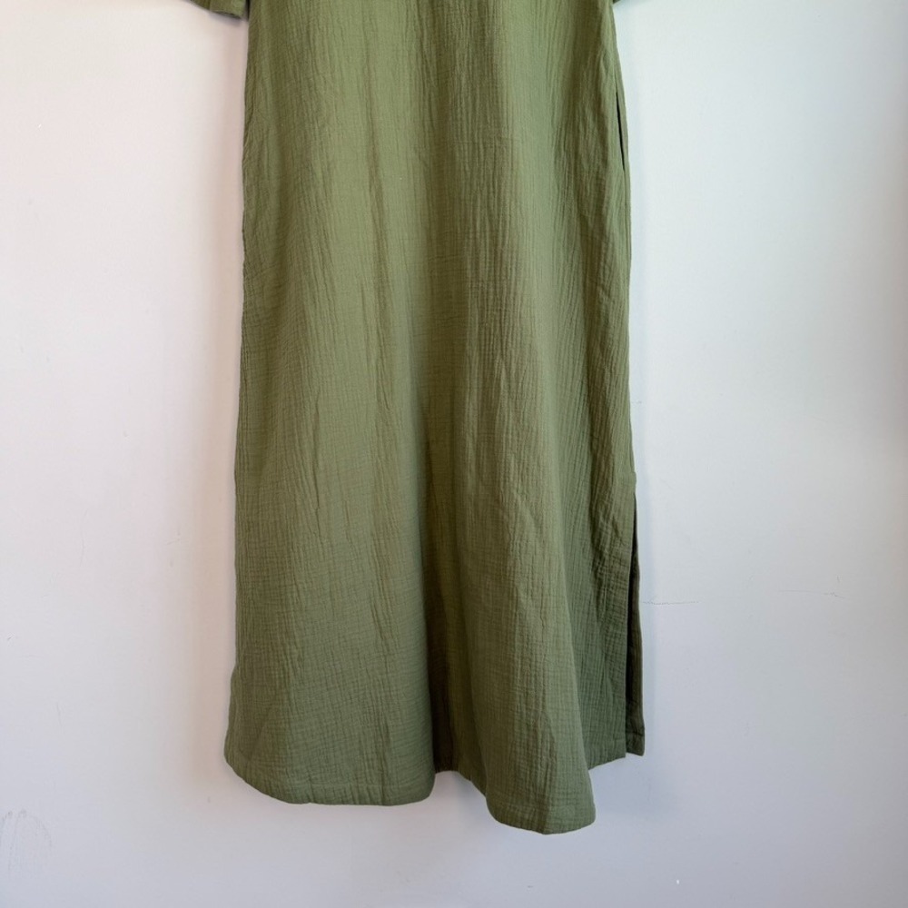 Soft Surroundings Textured Cotton Gauze Maxi Dress XS Modest Boho Earthy - Picture 9 of 12